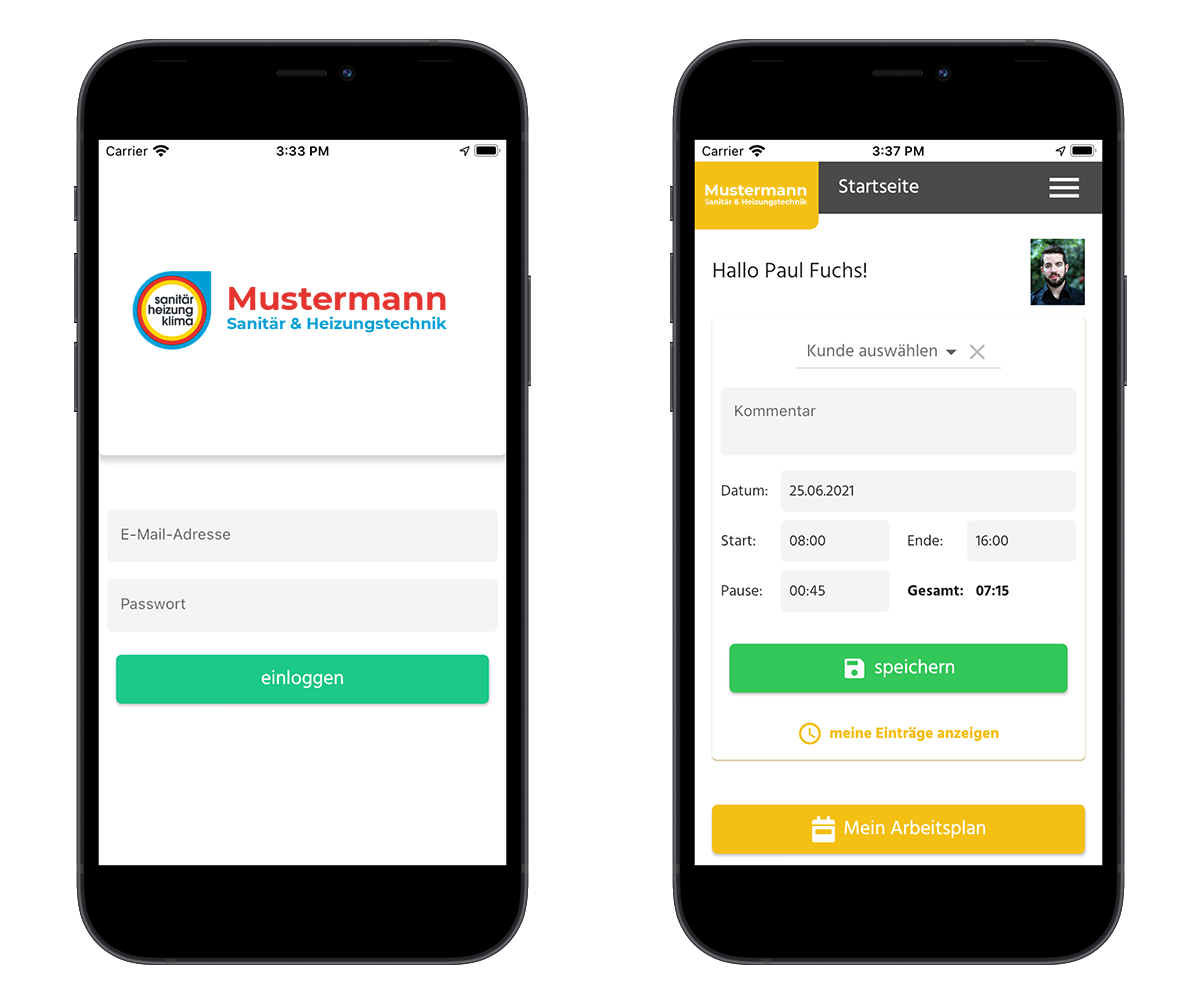 Beispiel-App eigene Firmen-App